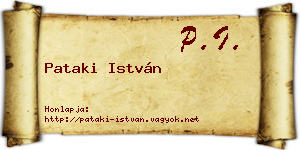 Pataki István névjegykártya